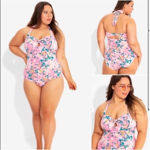 Pink Cherry Blossom One Piece Swimsuit